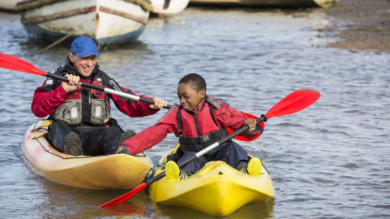 Kayaking at the Brancaster Activity Centre in Norfolk